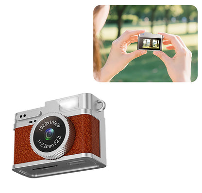 Retro Mini Thumb Digital Camera Pendant Backpack Keychain Charm Take Photos with 8GB TF Card