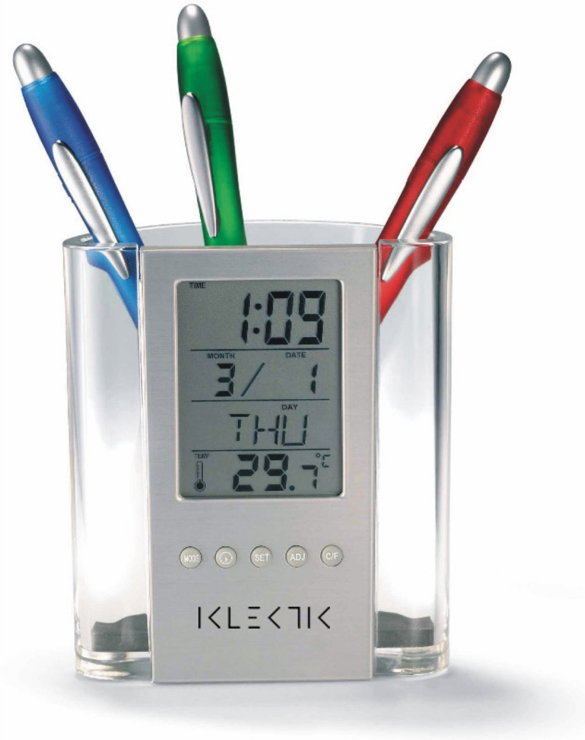 Creative LED Thermometer Gauge Pen Stand