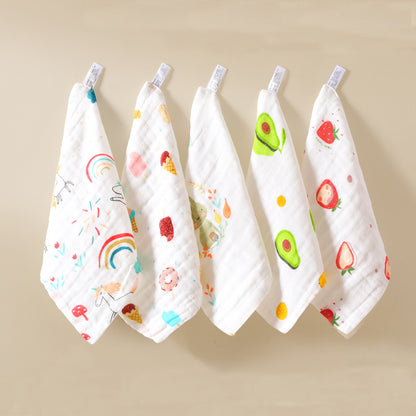 Full Custom Newborn Baby Muslin Washcloths Soft Cotton Gauze Face Towels