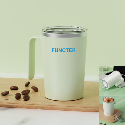 12 Oz. Stainless Steel Coffee Automatic Stirring Cup Coffee Mug Handle Cup