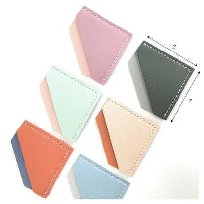 PU Leather Diamond Shape Bookmark Page Corner for Students Bookstore Gift