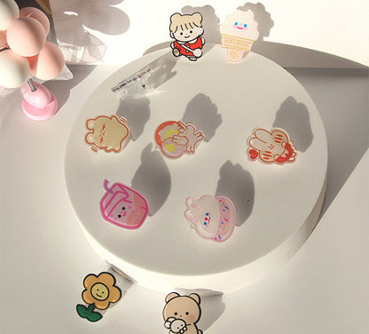 Cute Acrylic Album Memo Clip Bag Binder Sealing Clip Food Bag Clamp-Two Sides Imprint