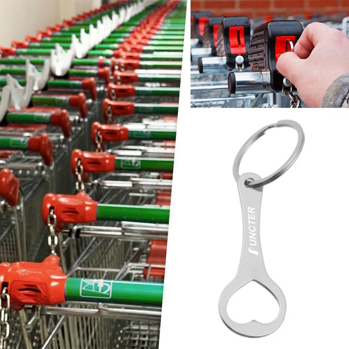 Portable Metal Shopping Carts Tokens Keychain