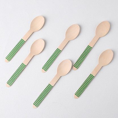5.5" L Eco-Friendly Wooden Tasting Spoons Holiday Disposable Spoon