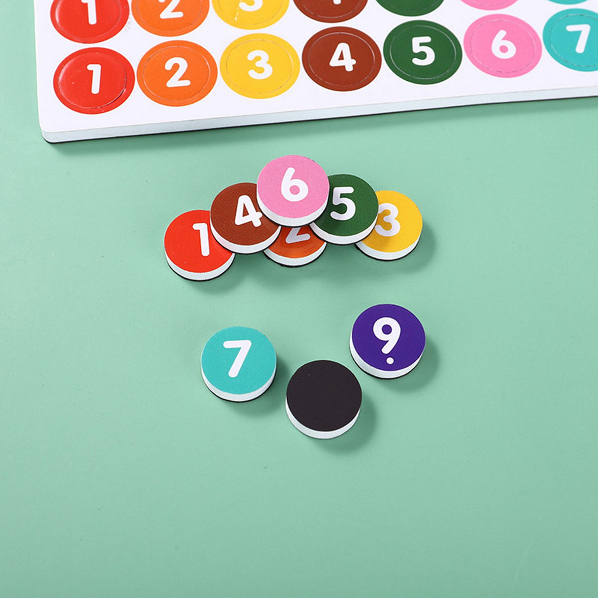 Custom 50 pcs Round Number Refrigerator Magnets for Whiteboard