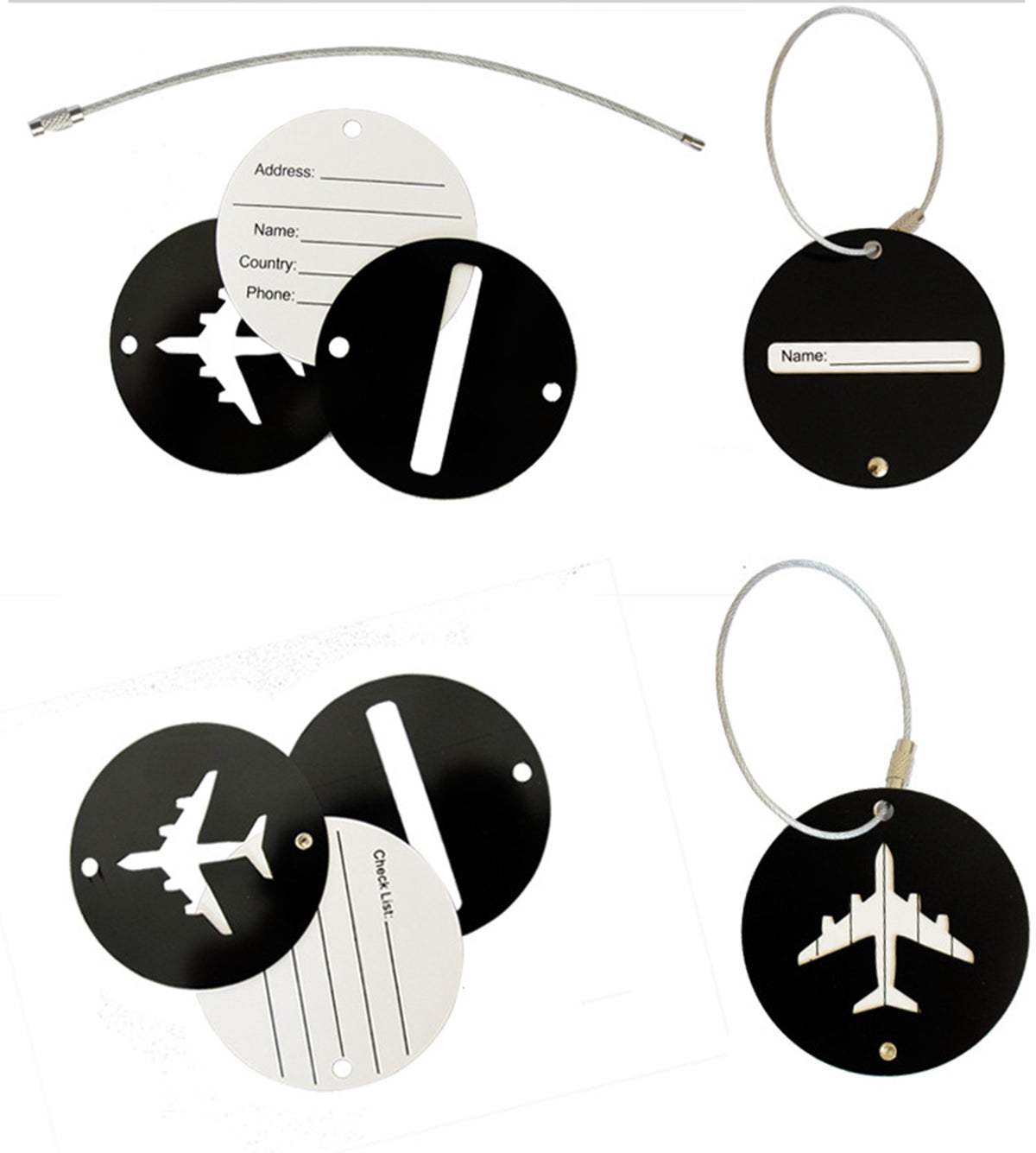 Round Aluminium Alloy Suitcase Tag Card Holder