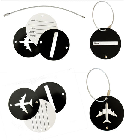 Round Aluminium Alloy Suitcase Tag Card Holder