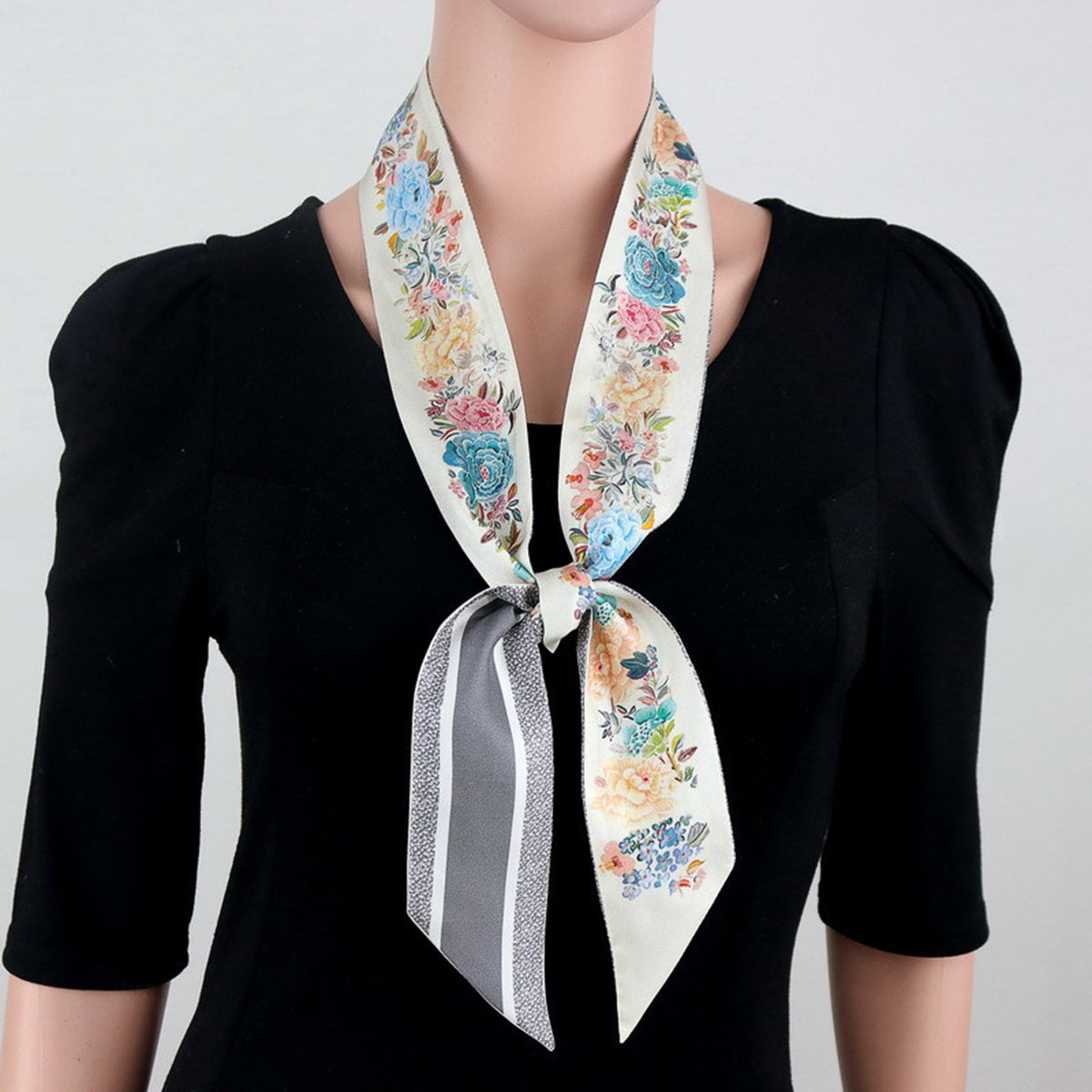 Custom 47.2" x 2.4" 100% Silk Purse Scarf Twill Silk Ribbons Head Wrap