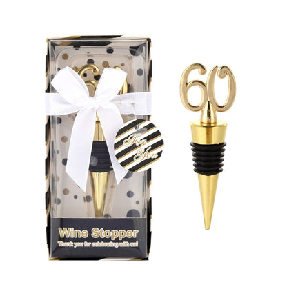 60th Birthday Wine and Beverage Bottle Stoppers W/ Gift Box