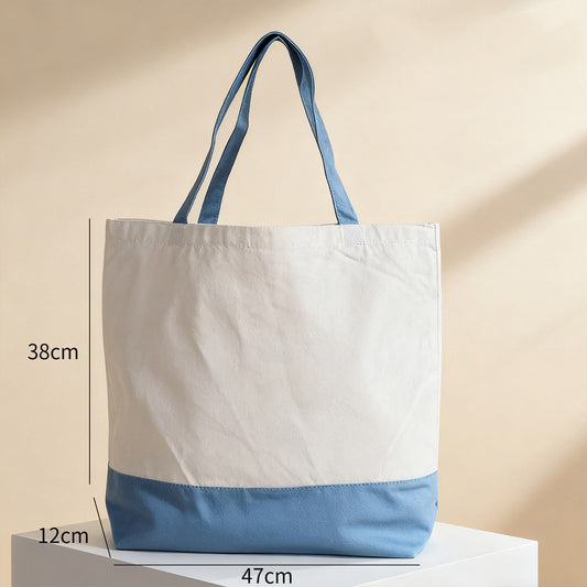 16 Oz. Color-Blocking Canvas Tote Bag 18.5" x 15"