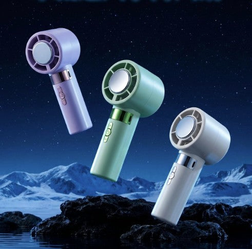 Freezy Personal Fan Refrigeration Fan Handheld Fan W/ 1-100 Stepless Adjusting & Battery Status