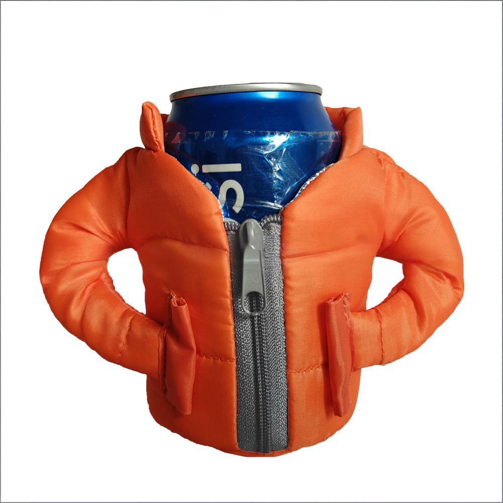 Zipper Jacket Coat Shaped Can Cooler Sleeve
