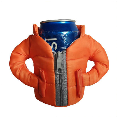 Zipper Jacket Coat Shaped Can Cooler Sleeve