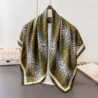 Custom 35.5" x 35.5" Polyester Satin Silk Feeling Head Scarf Women's Fashion Square Neck
