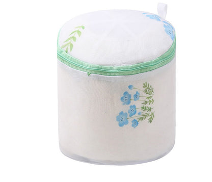 Cylindrical Zippered Mesh Laundry Bags Laundry Wash Bags for Delicates-Woven Label