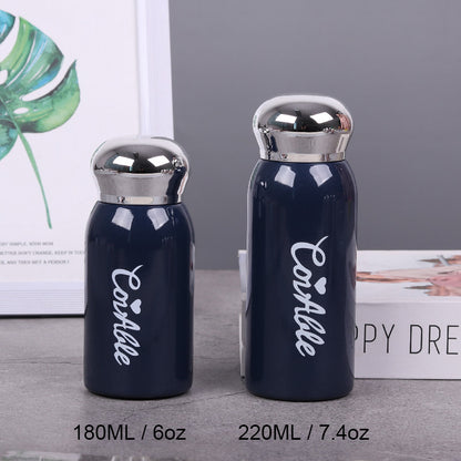 7.4oz/220ML 304 Stainless Steel Mini Insulated Water Bottle With Screw-on Lid Portable Vaccum Mug