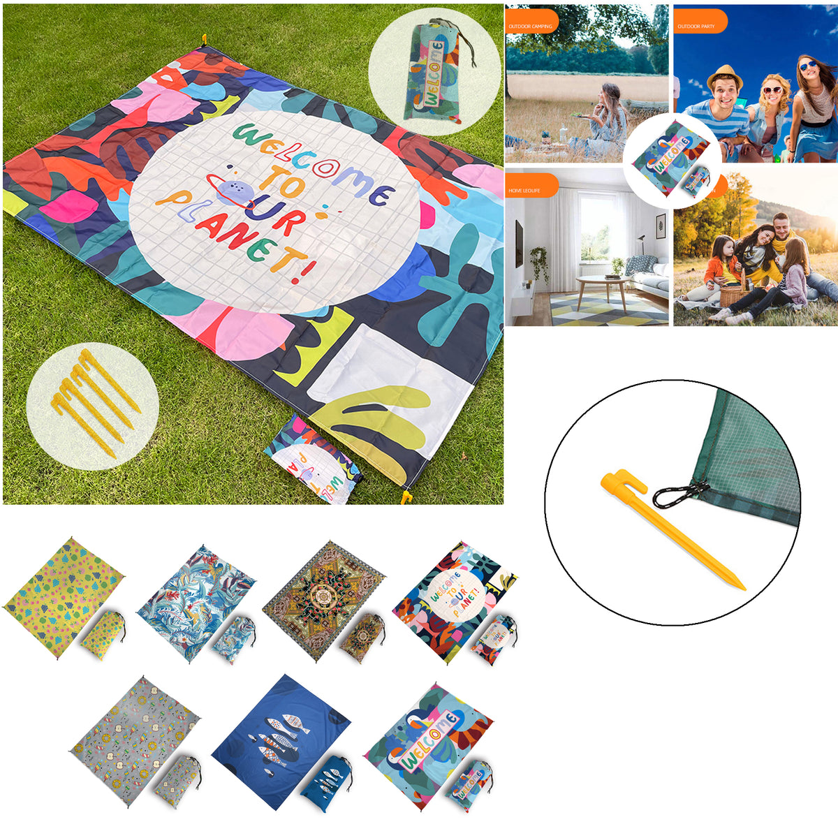 55 x 78.7" Personalized Oversized Quick Dry Sand-Free Beach Blanket Picnic Mat
