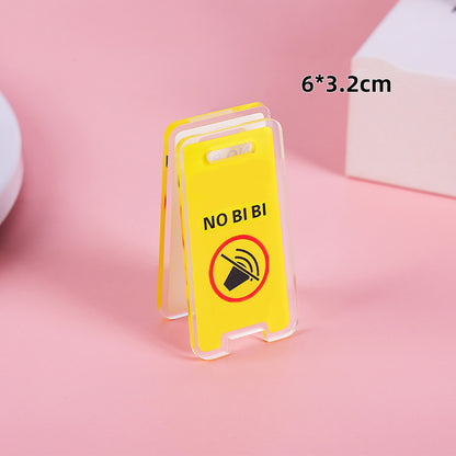 Warning Sign Shaped Acrylic Album Clip Bag Binder Sealing Clip Food Bag Clamp-Two Sides Printing