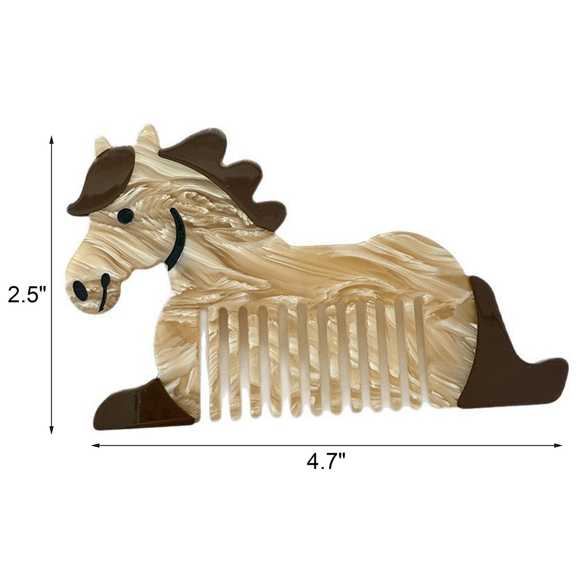 Mini Horse Shape Acetate Anti-Static Travel Comb Travel Comb