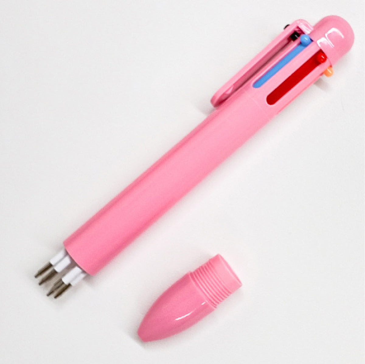 6-Color Click Pen Solid Color Pen Barrel Original Retractable Ballpoint Pen