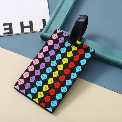Geometric Shapes Raised 3D Soft PVC Luggage Tag For Suitcase Travel Baggage Identification