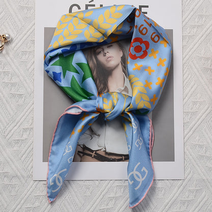 Custom 25" x 25" 100% Silk Hair Wrap Twill Silk Headband w/ Hand-Rolled Edges