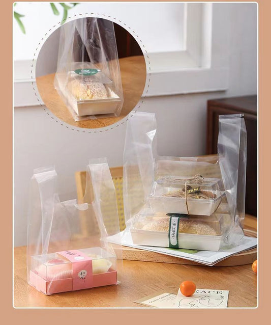 12"x14" 2.4mil PE Merchandise Shopping Bags Plastic Vest Bag W/Handle & Gusset