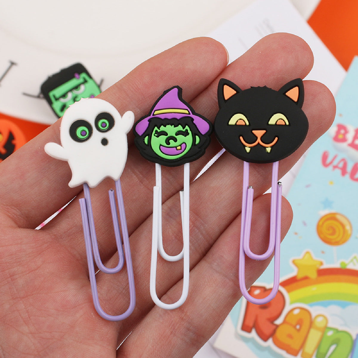 Custom Halloween Bookmark Paper Clip Book Clip Paper Clasp for Kids