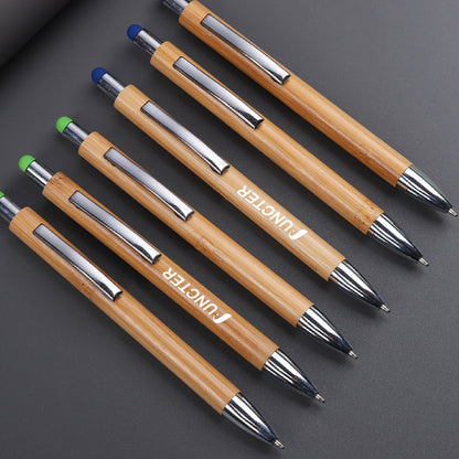 Bamboo Ballpoint Pen with Stylus Tip Pens for Touch Screen 2" 1 Stylus Pen