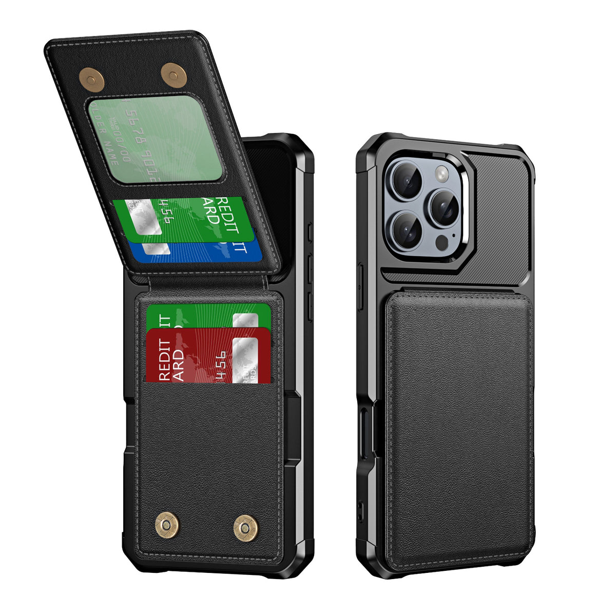 PU Leather Magnetic Phone Wallet Card Holder Phone Case With Phone Stand