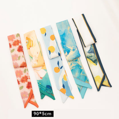 35" x 2" Full Custom Neckerchief Long Hair Ribbon Scarf Hairband Handbag Wrap Scarf Neck Tie #39