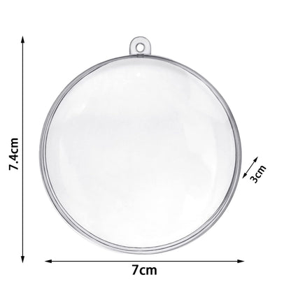 2.76" DIY Acrylic Christmas Ball Flat Ornament Balls Fillable Ornaments