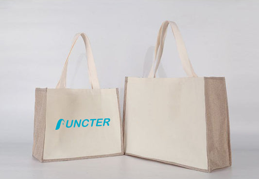 2" 1 Canvas and Burlap Tote Bag