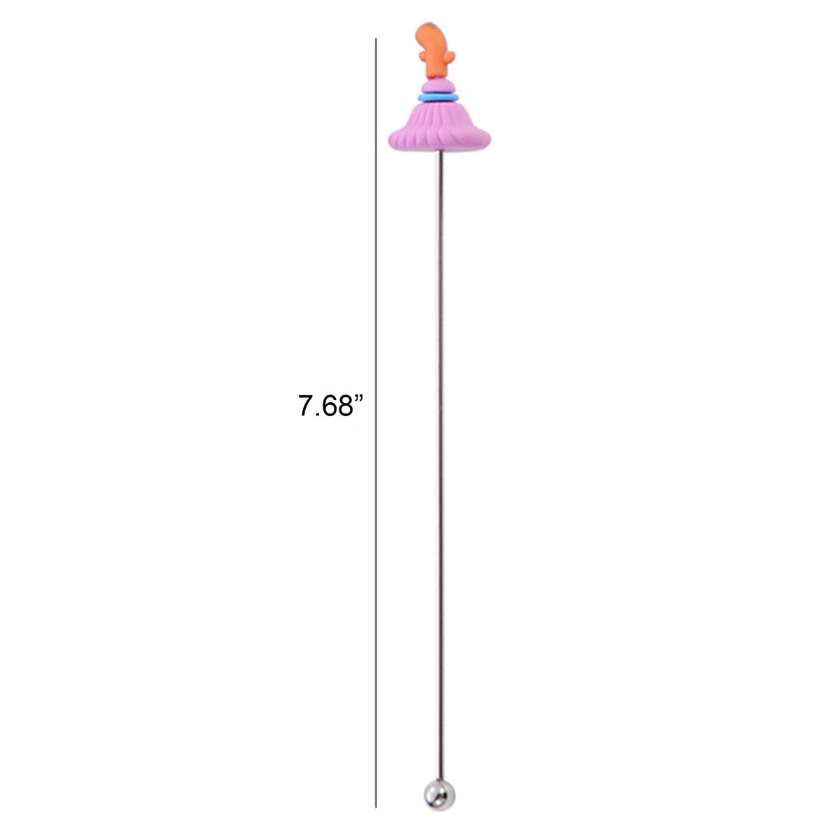 7.68 L Stainless Steel Pink Hat Top Beverage Stirrers Coffee Stick