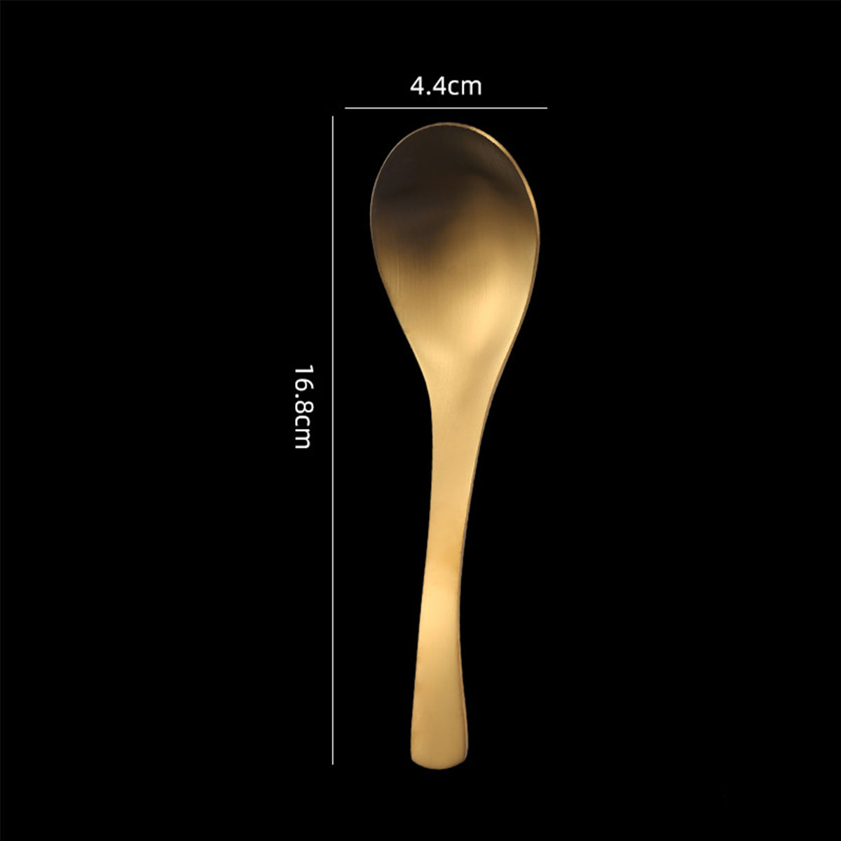 6.61" Gold Matt Surface 304 Stainless Steel Soup Spoon Ice Cream Spoon