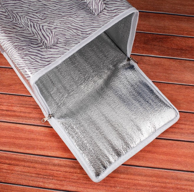 Insulated Lunch Bag with Inner Pocket Printed Canvas Fabric Reusable Cooler Tote Box(28*28*36cm)