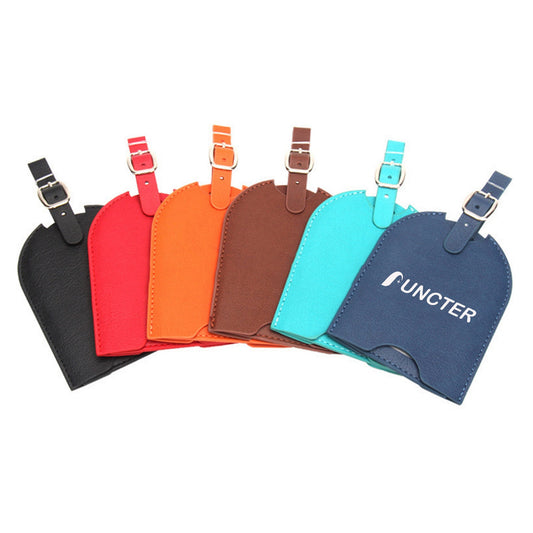 Slide-Out PU Leather Luggage Tag Privacy Suitcase Tag
