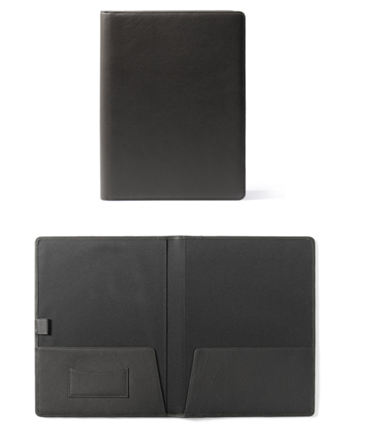 Outside Leather Inner PU Pocket Folder
