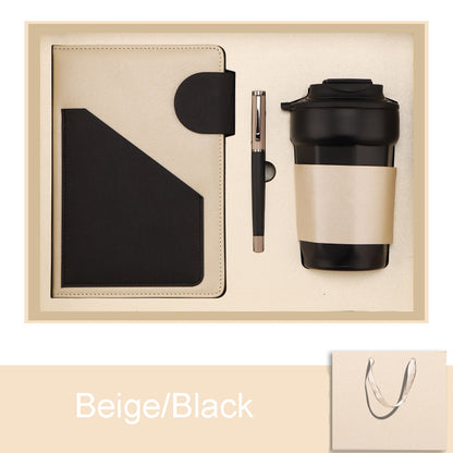 A5 PU Leather-Bound Business Notebook Writing Journal Executive Notebook Gift Set