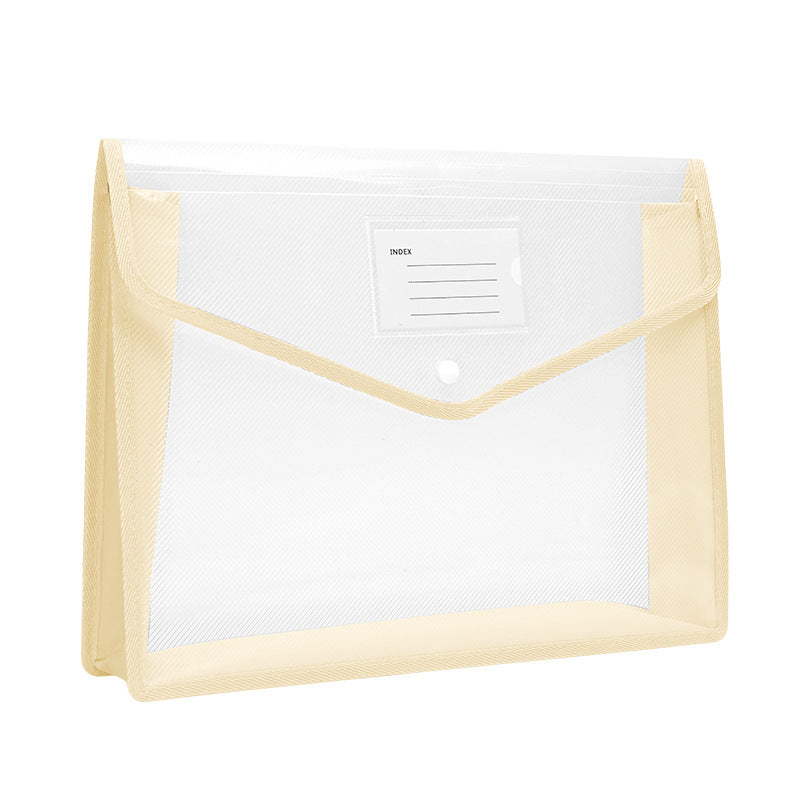 Colorful A4 Document Folder Plastic Envelope File Envelope W/ Snap Button Closure & Label Slot