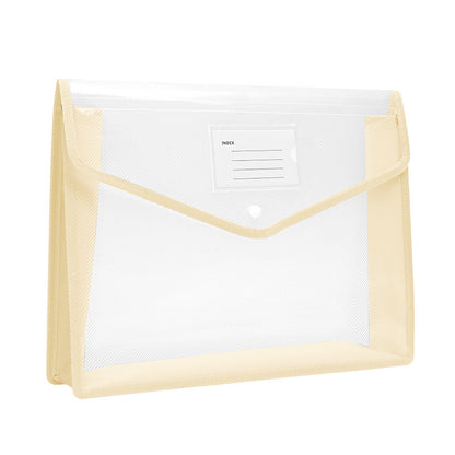 Colorful A4 Document Folder Plastic Envelope File Envelope W/ Snap Button Closure & Label Slot