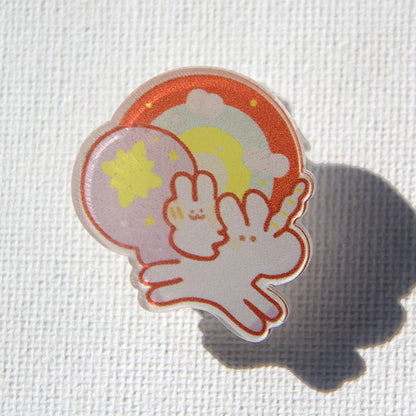 Rabbit Shaped Acrylic Album Memo Clip Bag Binder Sealing Clip Food Bag Clamp-Two Sides Imprint