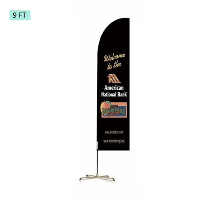 110" x 20" Advertising Feather Flag 9' Double Sided Flag Pole Kit Set Kit Iron Cross Base