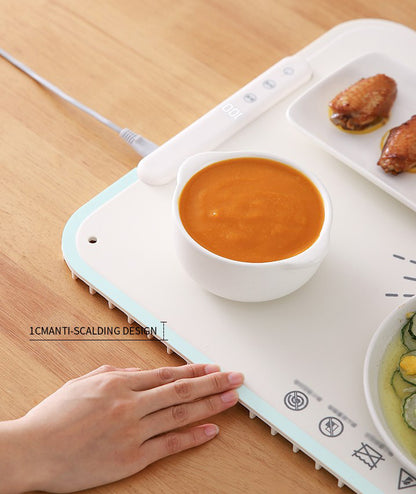 Heavy-duty Rollable Silicone Food Warming Mat, Electric Warming Tray for Buffets & Parties