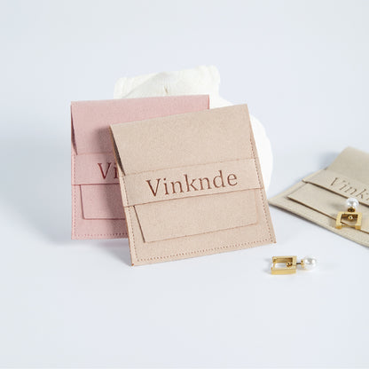 3.2" Microfiber Bag Envelope Jewelry Pouch with Band Jewelry Packaging Bag Jewelry Gift Bag for Ring