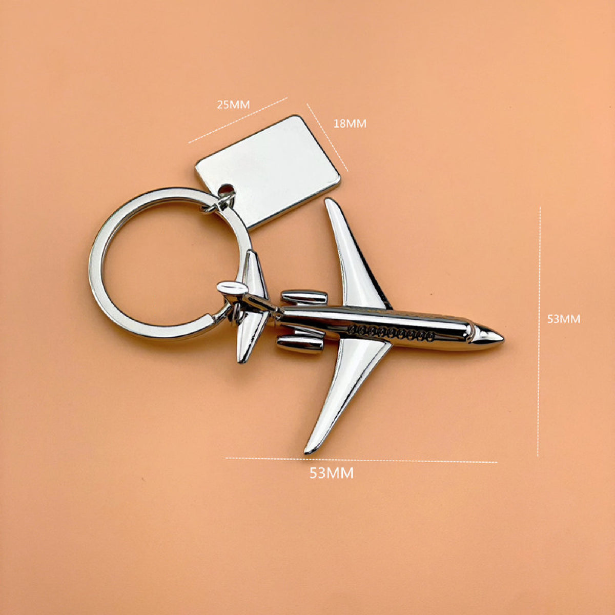Plane Shaped Key Chain with Mini Data Plate
