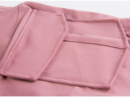 Women's Fitness High Waist Yoga Shorts Sports Tights Short Pants W/Two Pockets