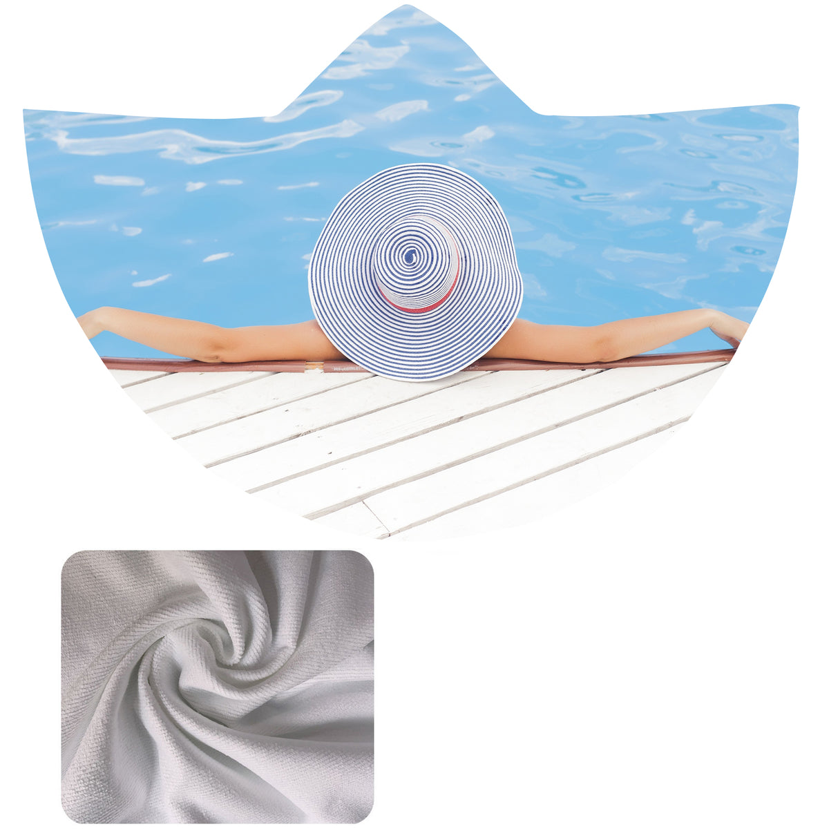 59 x 51" Custom Beach Poncho Towel Swimming Towel#2
