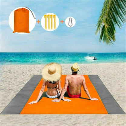 78.8 x 82.74" Large Waterproof Beach Mat Travel Pocket Blanket