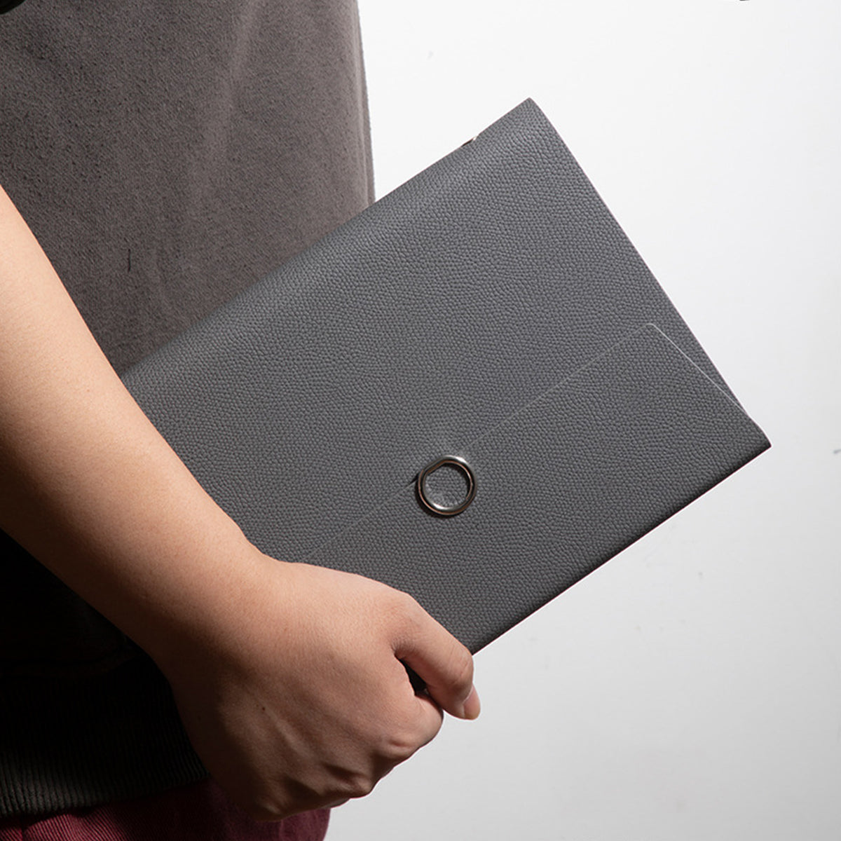A5 PU Leather Rings Binder Notebook Ruled Lined Journal with Card Holder Side Pocket Pen Holder